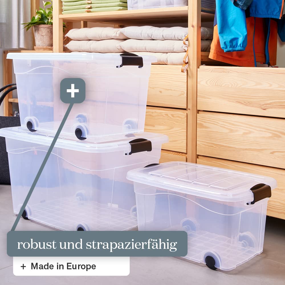 Aufbewahrungsbox 40l 2 er Set Anzio mit Rollen