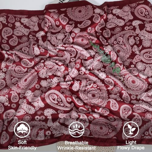 YuiFiare Large Silk Feeling Scarf Satin Neck Head Shawl Wrap — view 6