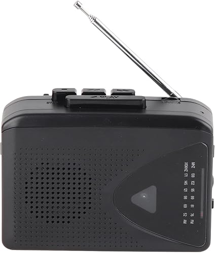 Reproductor de casete portátil, multifunción de estilo clásico, compatible con radio AM FM, reproductor de cinta compacta estéreo, grabadora de