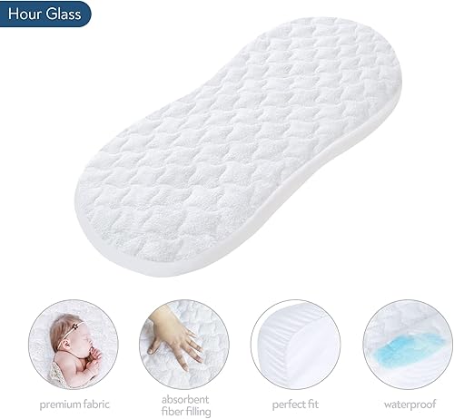 Miniatura 2 de Sábana bajera ajustable para cuna para bebé de 15 x 30 pulgadas, se adapta a SNOO Smart Sleeper Motions, Stow and Go, Rock with Me, moisés Dream On