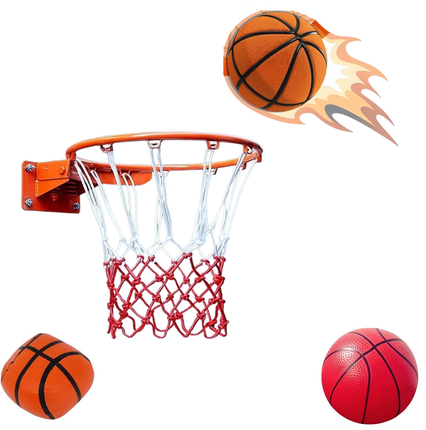 Panier de Basket Mini intérieur monté au Plafond - Jeu Portable Anti-Stress avec Ballon pour Chambre/Bureau, Design Swish pour Adultes