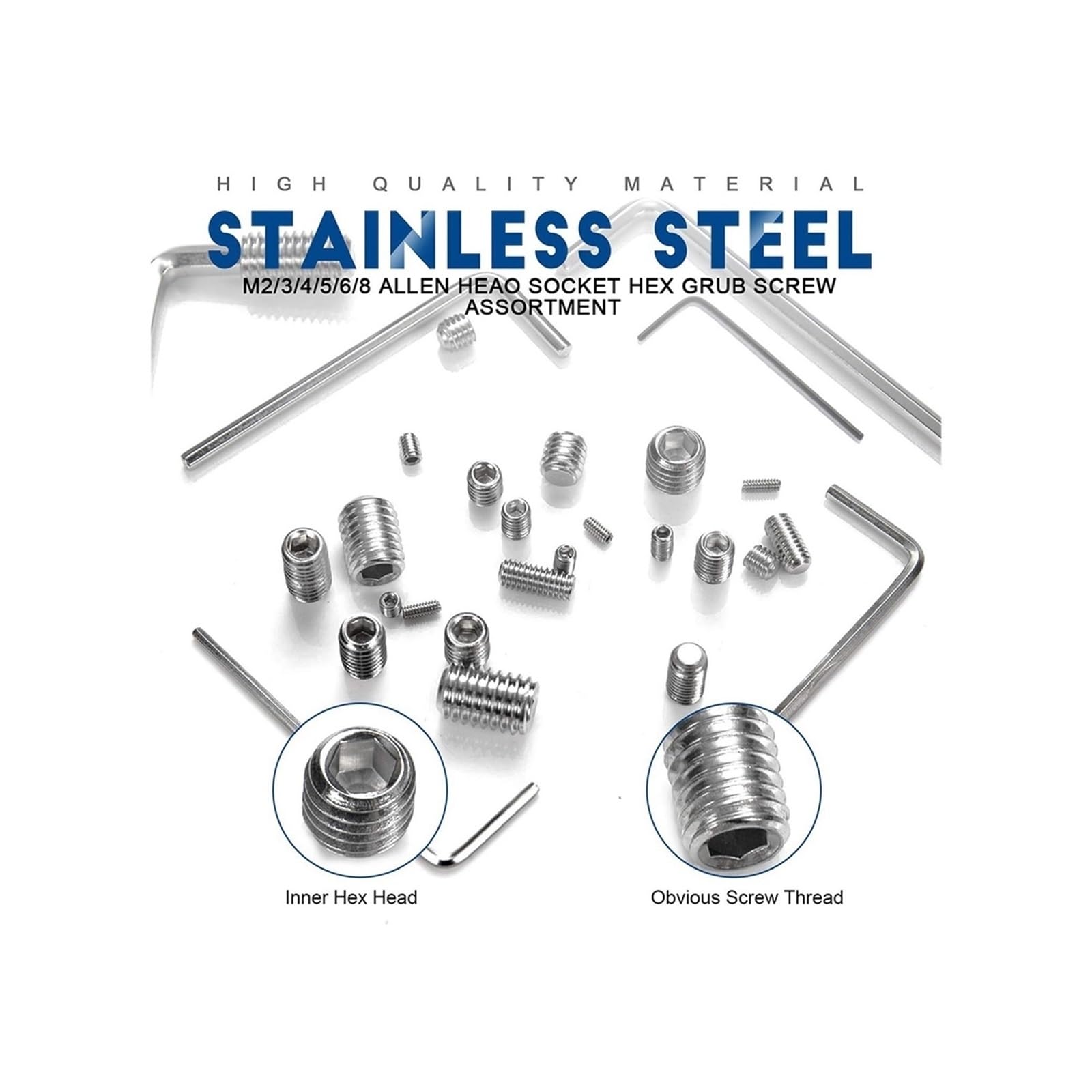 グラブスクリュー 六角ソケットセット フラットポイント M3x5 mm 50個 グラブスクリュー 六角ソケットセット フラットポイント M3x5 mm 50個