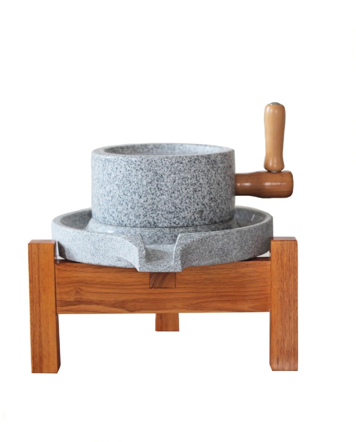 Hand Stone Mill,Stone Mill Grinder,Grain Grinder Mill-for Grain, Handmade Household Hand Mill for Grain, Bean and Barley (7.87inx11.8in) with Wooden Frame