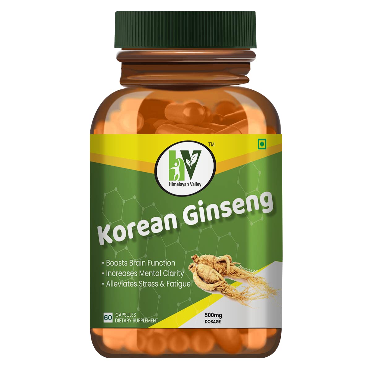 Himalayan Valley || Korean Ginseng || Memory Booster || Ayurvedic Dietary Supplement || 60 Capsules