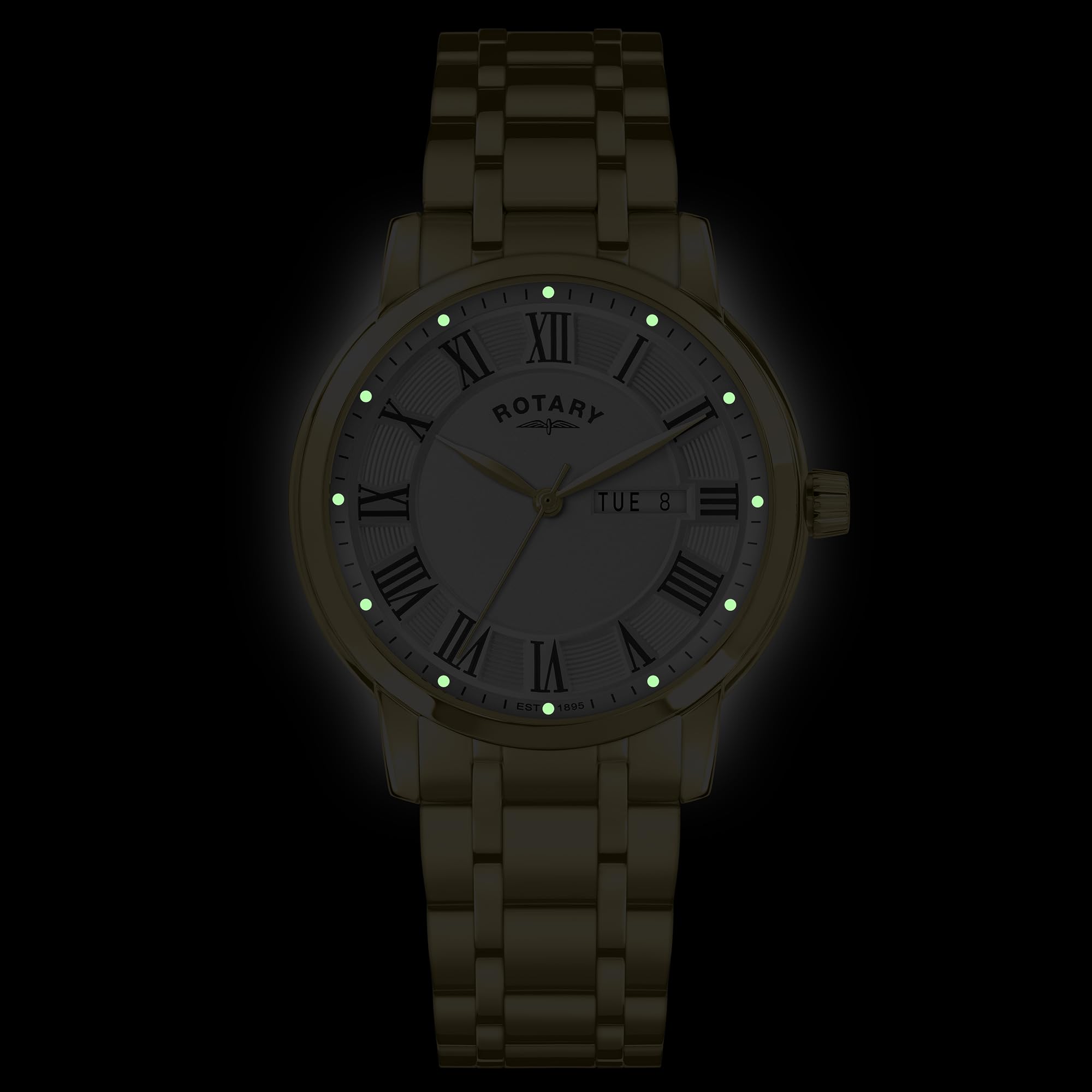 Rotary Orologio da uomo Heritage placcato oro in acciaio inossidabile