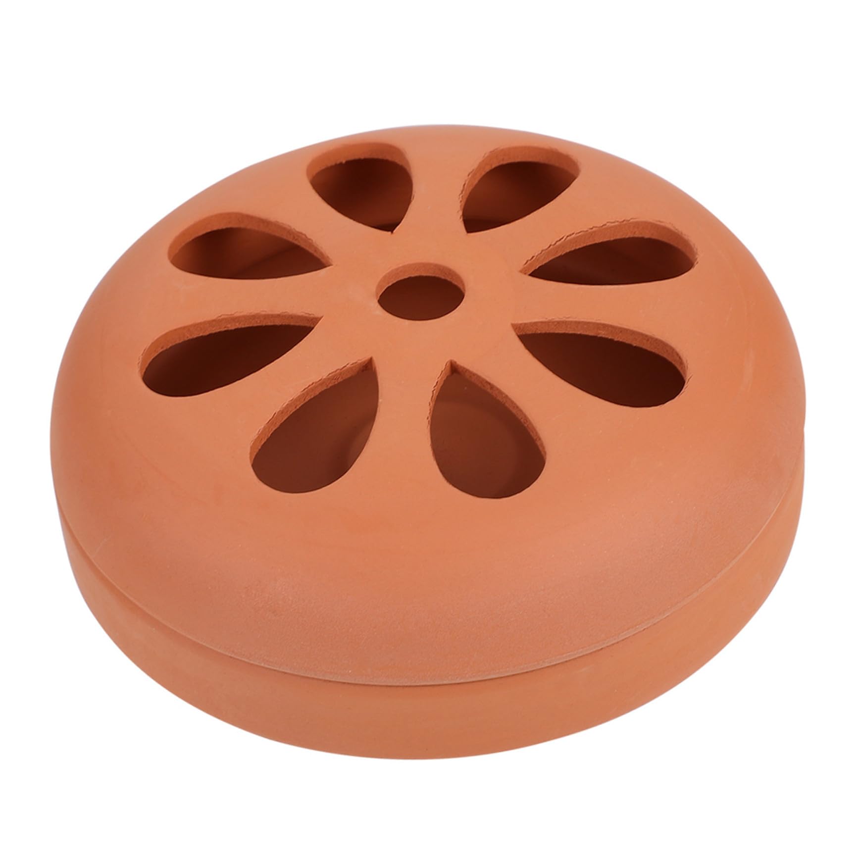 Porta Zampirone in Ceramica Marrone Coperchio e Design Traforato, Piatto Protettivo per Casa e Ufficio Contro le Zanzare