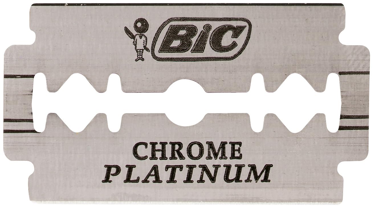 BIC Chrome Platinum lame monouso singole a doppio bordo, rasoi di sicurezza - 5 confezioni da 20 pezzi