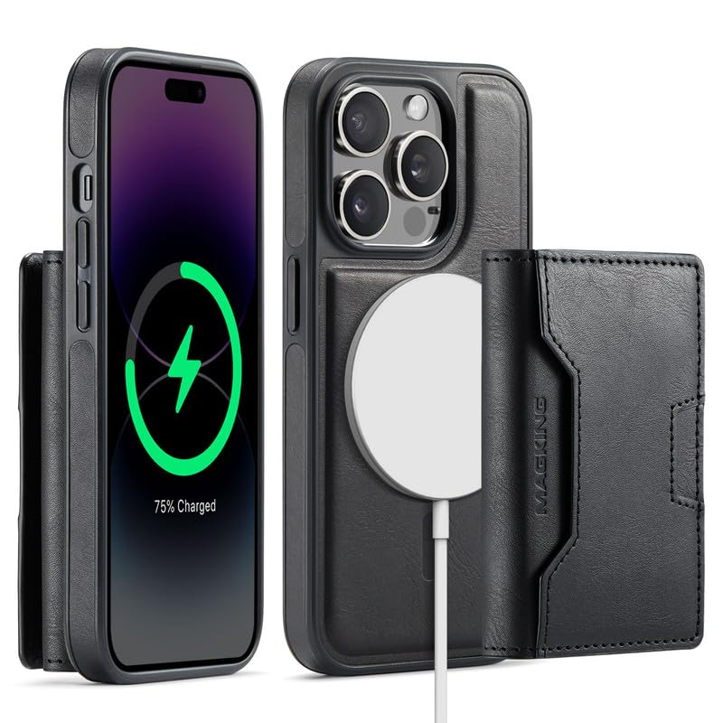 Funda magnética para iPhone 14 Pro con tarjetero extraíble y RFID