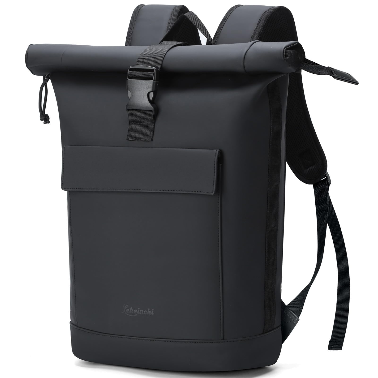 Lekeinchi Rolltop Sac à dos élégant pour ordinateur portable de 17 ", étanche, grand sac à dos de voyage, sac à dos d'école, pour les voyages, l'université, le travail