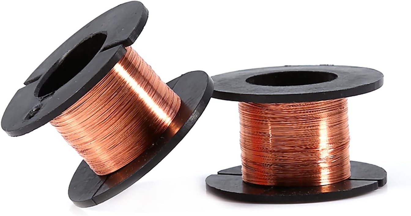SIXRUN 5PCS 0.1mm Enameled Copper Wire Magnet Wire Enamelled Coil Winding 12m Length High Conductivity for Inductors Motors Speakers