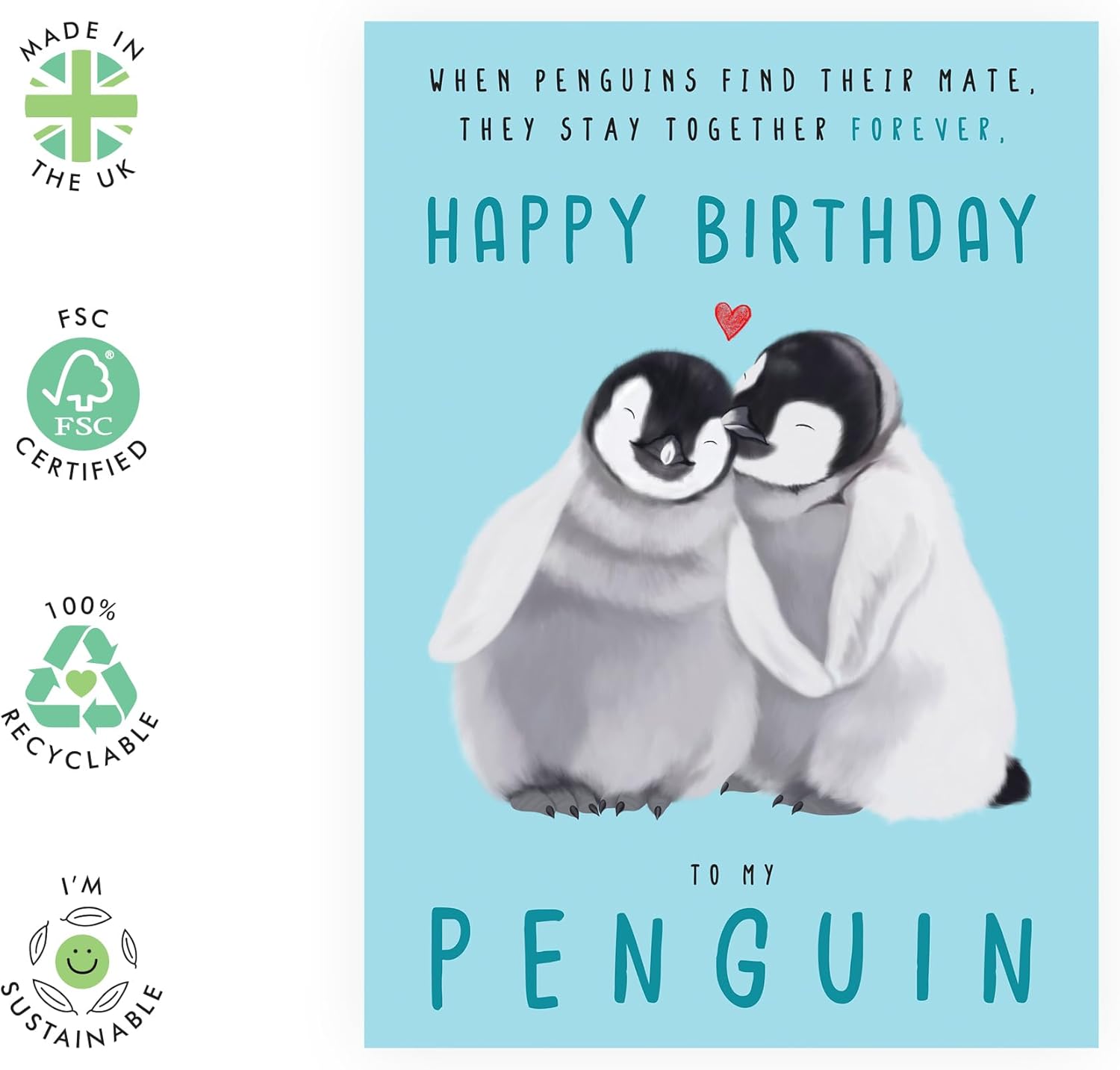 CENTRAL 23 Boyfriend Birthday Card - Happy Birthday Cards For Girlfriend - Wife Birthday Card From Husband - Penguin Gifts For Him Her - Comes With Fun Stickers - Blank Inside With Envelope - Image 2