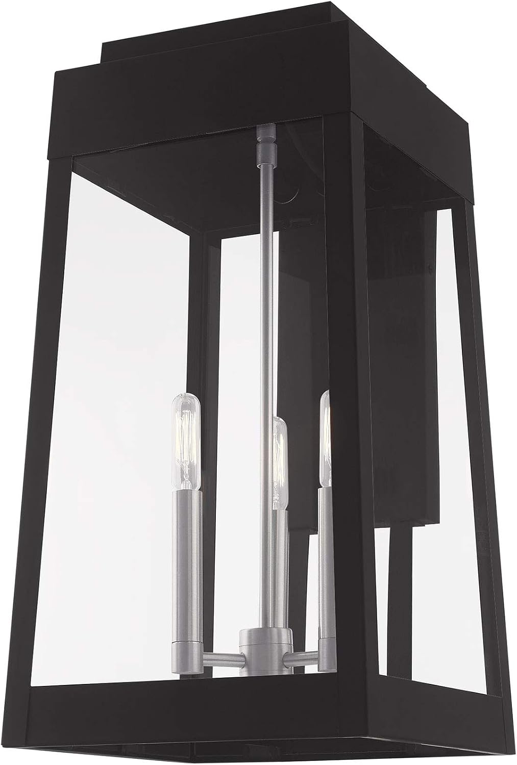 Livex Lighting 20858-04 Oslo - 20" Three Light Outdoor Wall Lantern, Black Finish with Clear Glass