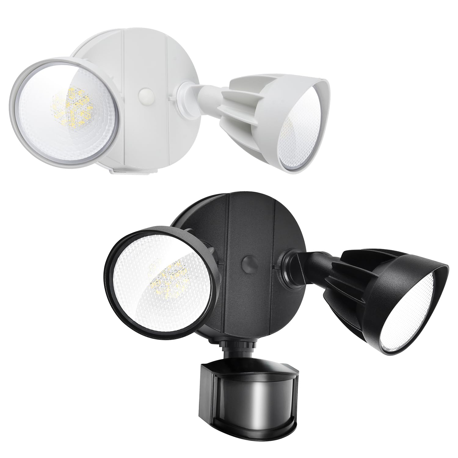 Philips 44W 4200/3500 lm LED Security Light Outdoor Motion Sensor/Switch Control, 5000K Daylight Flood Light, Waterproof, 2 Heads, 4 Modes