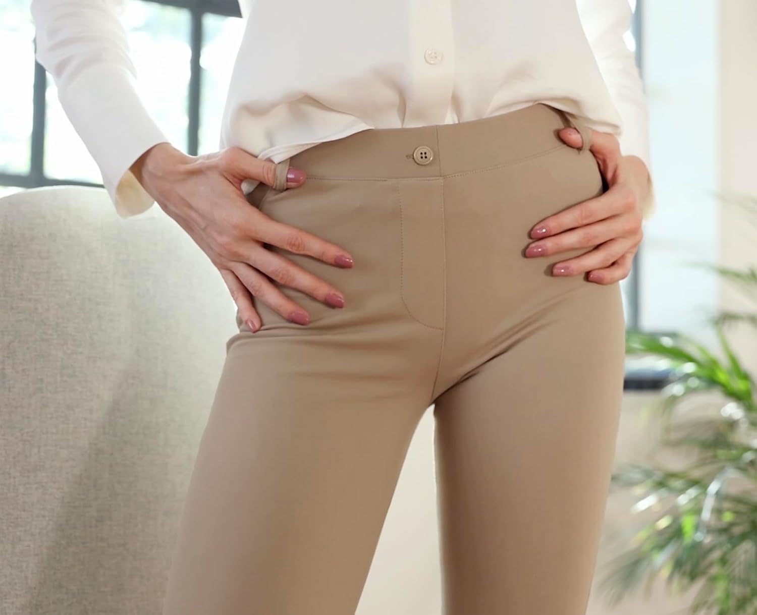 Yogipace,Belt Loops,Women's Petite/Regular/Tall Flare Yoga Dress Pants - Image 3