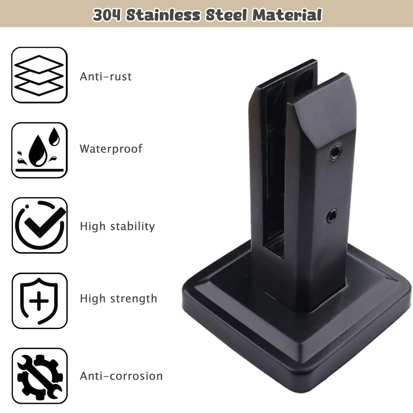 inless Steel s Morsetto Supporti per Deck e ir ils WeatherResint Staffe per Secure s ing Inlat
