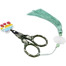 4.5" Vintage Tassel Scissors with Sheath Stainless Steel Embroidery Sewing
