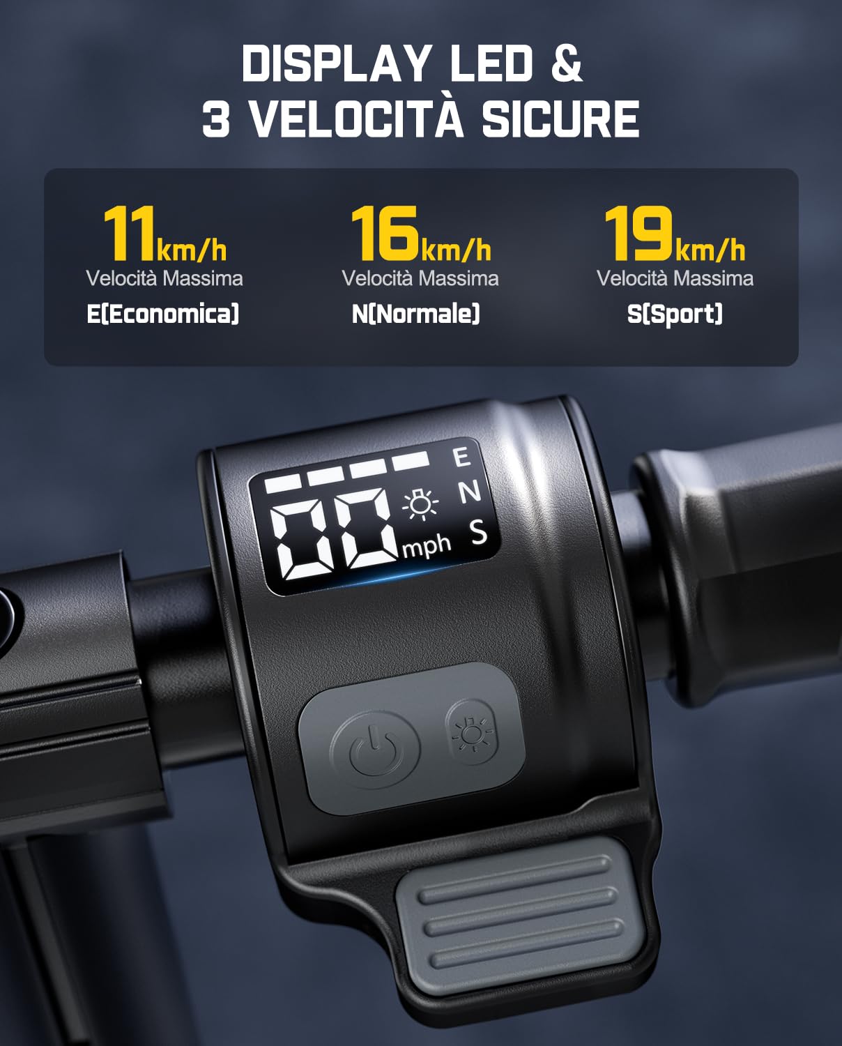 FanttikRide T9 Monopattino Elettrico per Bambini da 1,3 a 1,7 m, Velocità di 11/16/19 km/h, Indicatore LED della Batteria, Altezza Regolabile, Mancanza di approvazione ABE