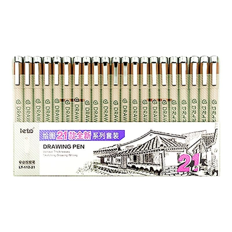 Muchcute Micro Fineliner Drawing Art Pens: 21 Black Artist Supplies Adults
