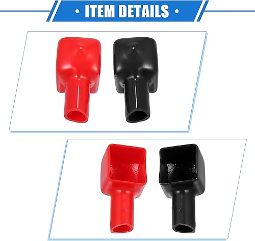 Miniatura 5 de 1 par de cubiertas de aislamiento para terminales de batería, 0.276 in, 0.28 pulgadas, protección universal para motocicleta, camión, marino, PVC,