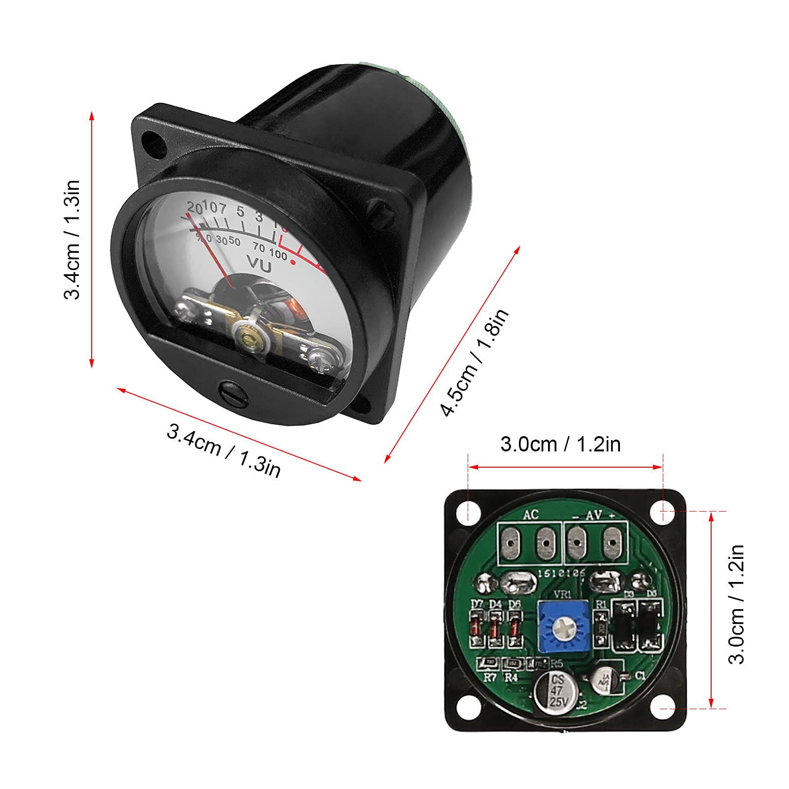 Sonew VU mètre TS-DB45R VU Meter Driver Board DIY Tête de testeur de niveau de puissance Audio