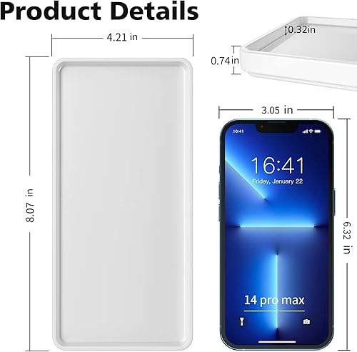 Miniatura 36 de Gurygo Paquete de 2 bandejas de baño de 6 pulgadas para mostrador, bandejas de tocador de cerámica para baño, bandeja rectangular pequeña