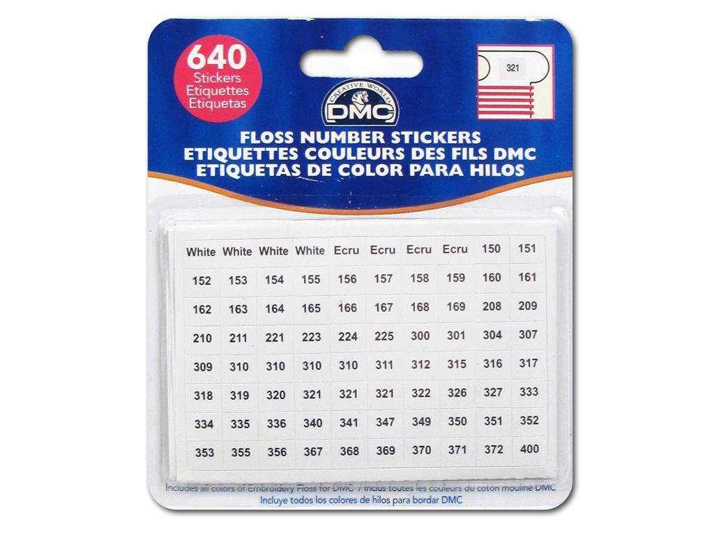 DMC Embroidery Floss Plastic Bobbins with Ring (6105) and 640 Floss