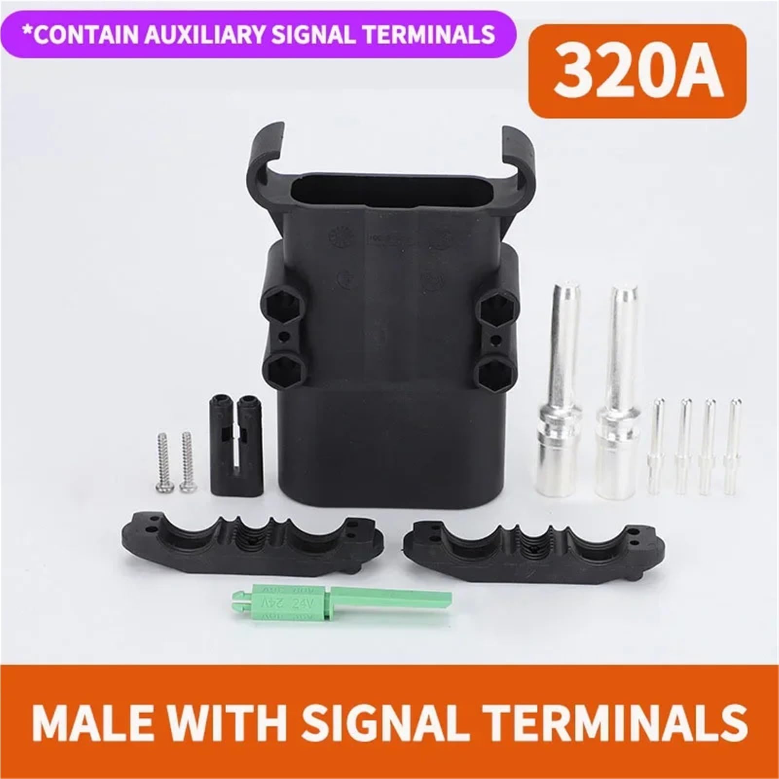 Lot de 1/5/20 ensembles de connecteurs mâles femelles de type Rema pour chariot élévateur électrique 80 A 160 A 320 A Connecteur mâle de source de charge de batterie (320 a mâle avec St, 20