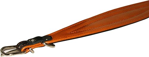 Miniatura 4 de Collar de perro cónico acolchado extra ancho de cuero real, color negro brillante, galgo, saluki, deerhound, lurcher, perro salchicha, perro