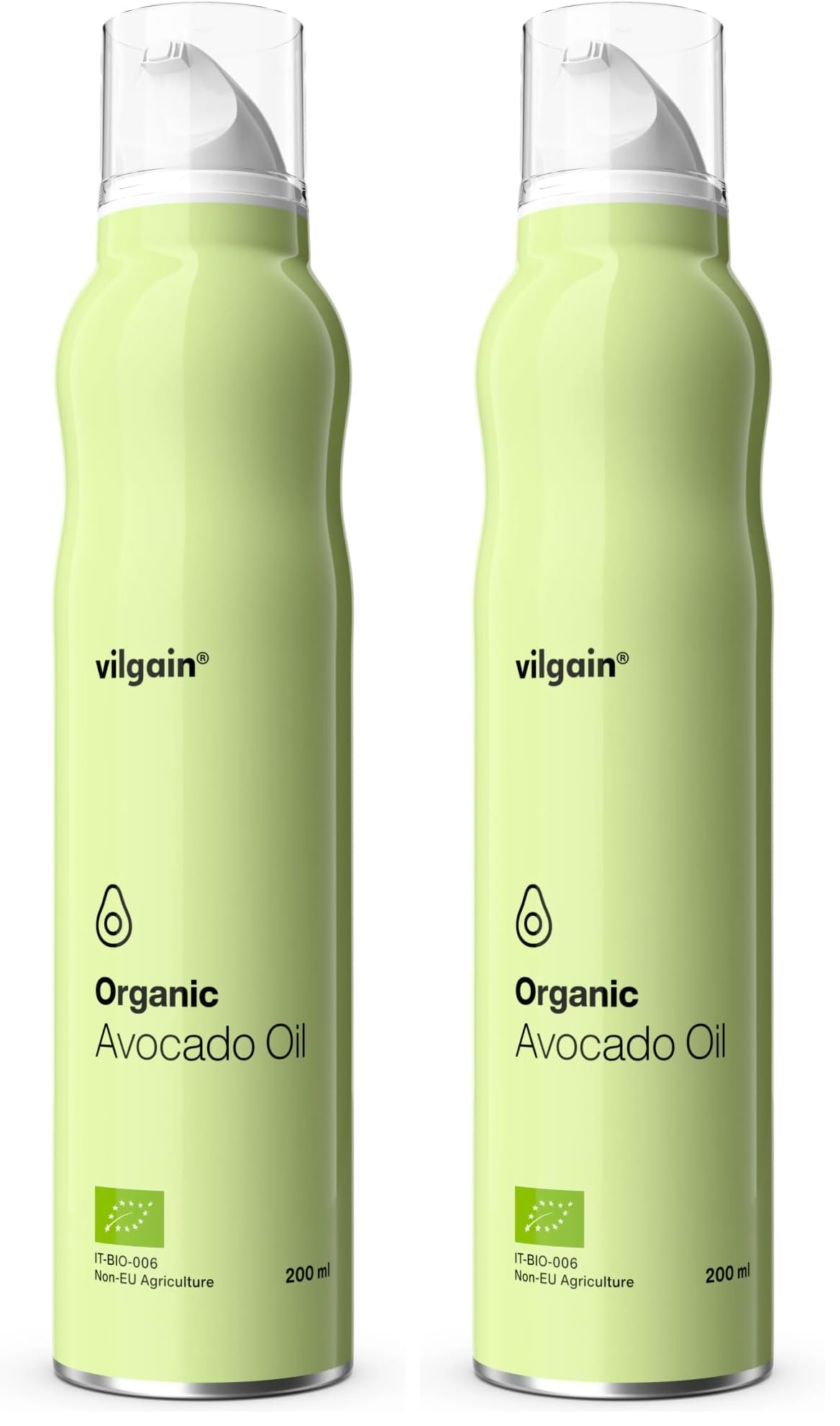 Vilgain Avocadoöl Spray BIO Extra Natives Öl aus Hass & Fuerte Avocados, praktischer Spender, hitzestabil bis 270 °C, ideal für kalte & warme Küche, 100% Avocado Oil Cooking Spray, 200 ml