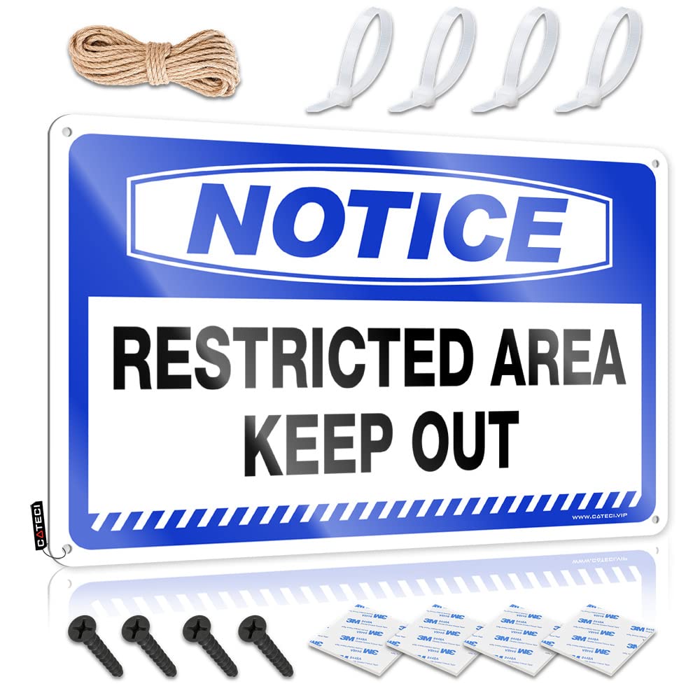 Mwfkkaddb One Color Funny Metal Tin Sign For Bar Notice Restricted Area Keep Out Tin Sign Funny Camping Signs Bar Mirrors For Man Cave(30X40cm)