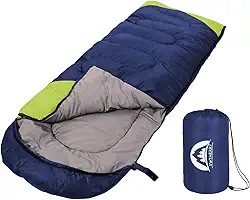 SWTMERRY Saco de dormir 3 estações (verão, primavera, outono) clima quente e frio - leve, impermeável, uso interno e externo para crianças, adolescentes e adultos para caminhadas e acampamento