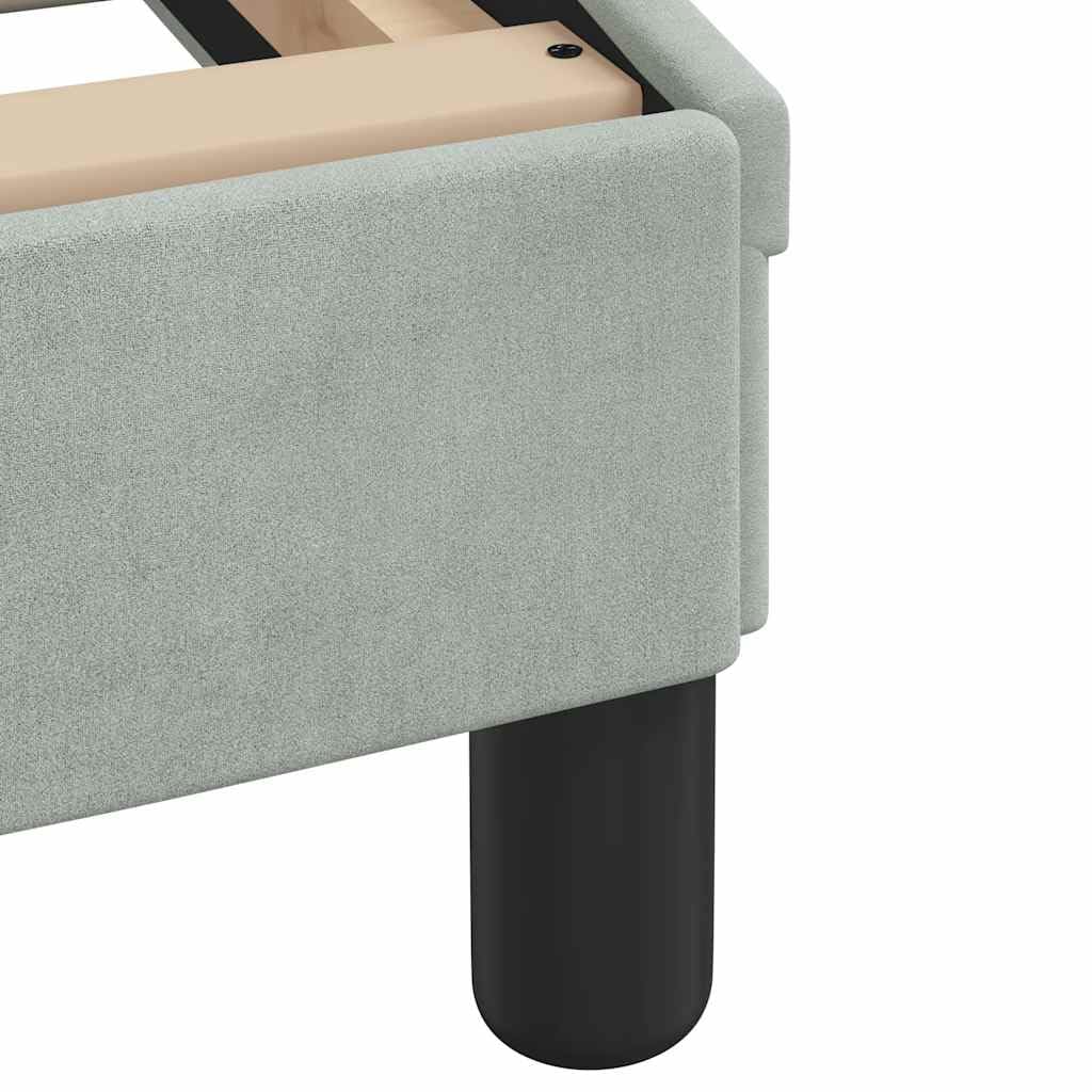 Estructura de Cama Dover Gris Claro 100x190 cm con cabecero tapizado, Soporte Robusto y diseño Lateral Ondulado para dormitorios Juveniles y Adultos, Ideal para Descanso y