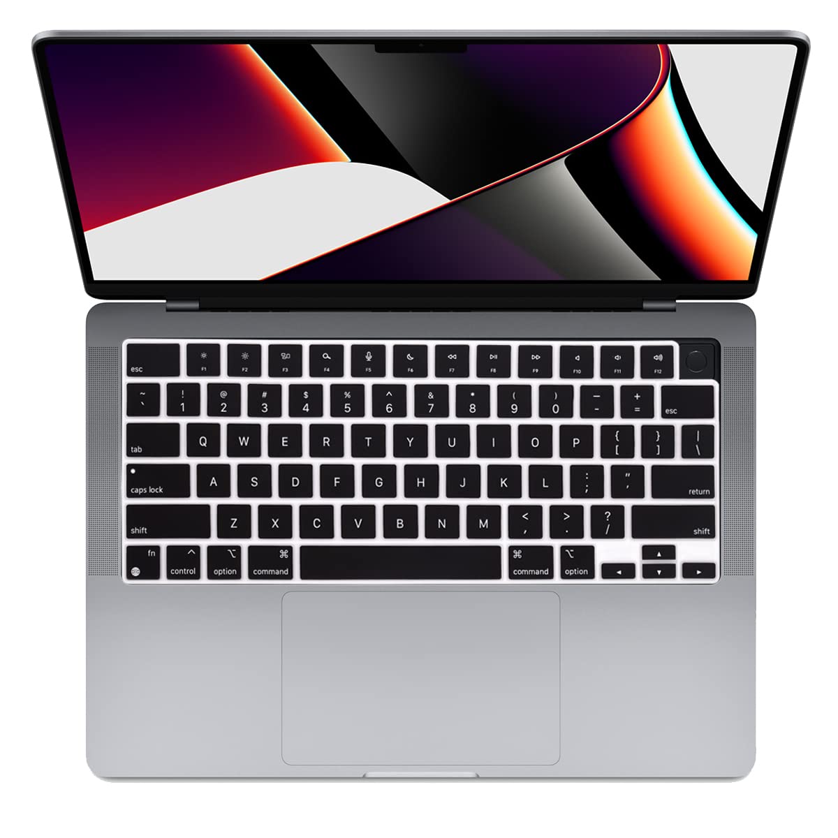 Se7enline Compatible with Macbook Keyboard Cover Skin for Mac Neo & Air 13/15 & Pro 14/16 inch (M5 M4 M3 M2 M1 A18 Pro) 2026/2025/2024/2023/2022/2021 Silicone Waterproof Dustproof US Layout,Black — view 4