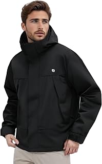 Venzina® Men's Waterproof Rain Jacket-Lightweight Windbreaker with Color Block Design, Breathable for Urban Outdoor, Daily... Price In India