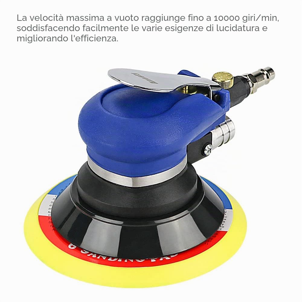 Anesty -Levigatrice eccentrica ad aria compressa pneumatica orbitale con disco Ø 150 mm 6"