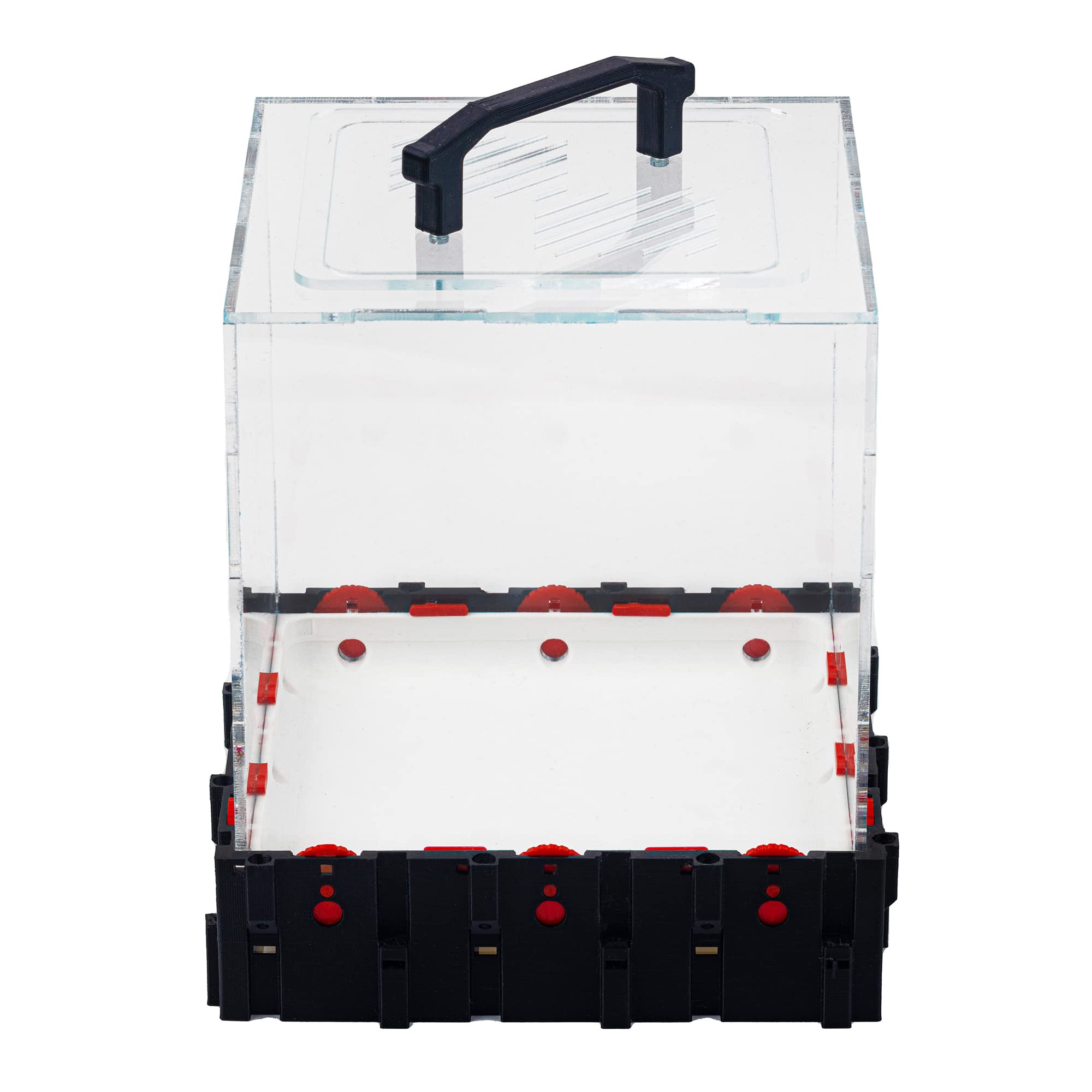Anthouse.es - Caja de Forrajeo para Hormigueros Modulares 3D - QBIK Nona - Terrario Colonias de Hormigas Grandes - Sistema Ergonómico y Fácil de Ampliar - 18,78x18,78x16,70 cm