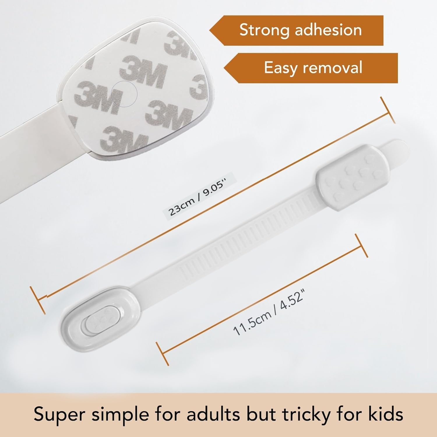 18-Pack Cabinet Locks Baby Proofing set, Easy Install No-Drill Safety Latches with 3M Adhesive, Reusable U-Shaped Locks for Doors, Cabinets, Fridges in Kitchen &Home,Adjustable, No Tools Needed