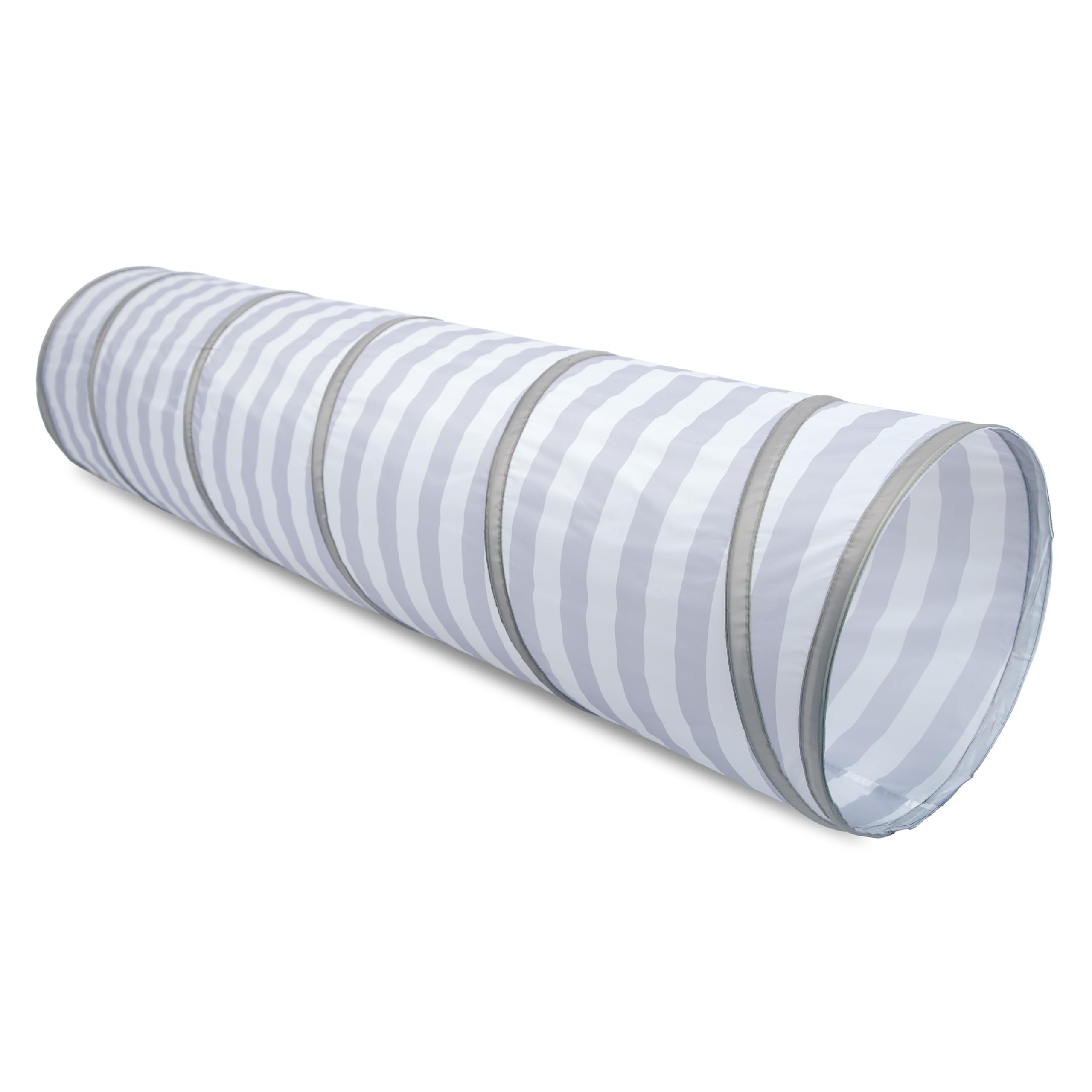 Relsy Grey Striped Pop Up Tunnel for Kids Toddlers, Pets, Grey Stripe Tunnel, 180cm x 45cm - Image 3
