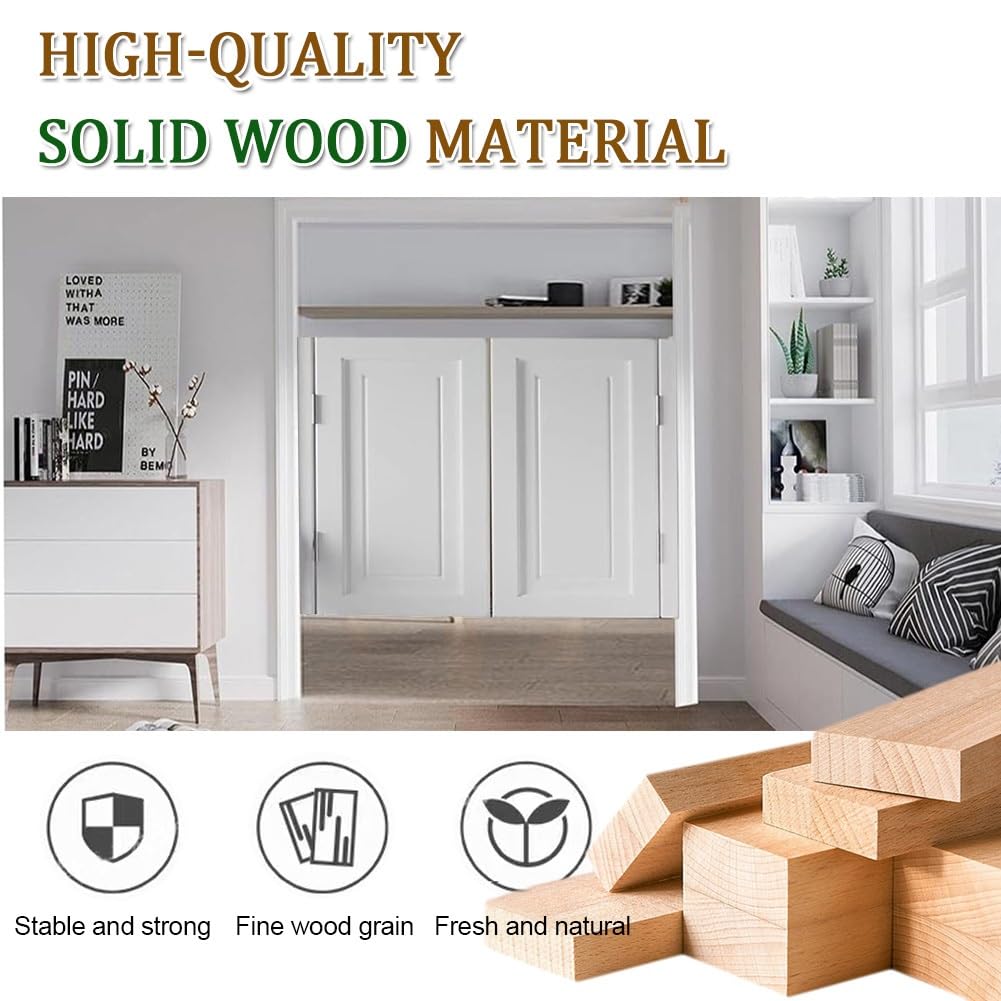 Porte Battante W70-150cm Double Porte Saloon En Bois Massif Avec Charnières Portes De Café Séparation 2 Vantaux Pour Entrée Cuisine Salon Bureau(White,W70*H90cm)