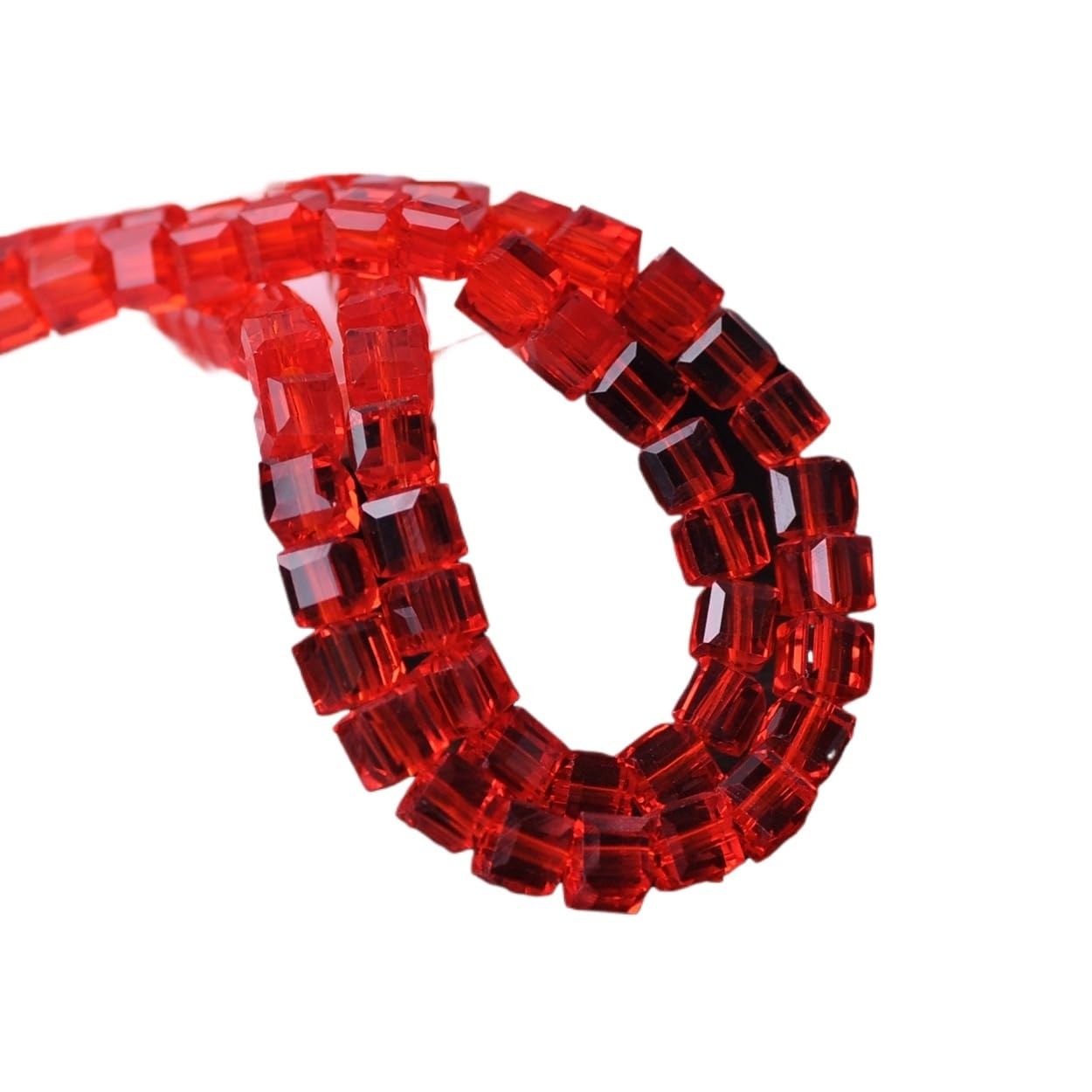 JINFEUGE 3.0Mm /4Mm/ 6Mm/ 8Mm /10Mm Cube Square Faceted Czech Crystal Glass Loose Crafts Beads Wholesale Lot/Red/4Mm 100Pcs
