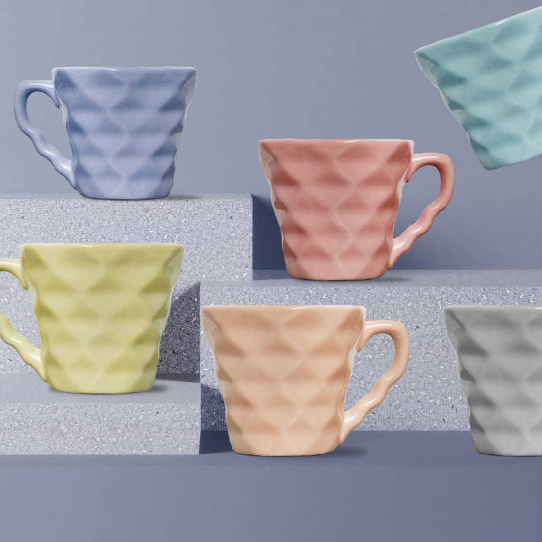 The Earth Store Tritone Sky Blue Ovule Shape Tea Cups Set of 6 Microwave and Dishwasher Safe, Perfect for Every Occasion Capacity - 190 ml Each (B0CVS4BCSW) Amazon Price History, Amazon Price Tracker