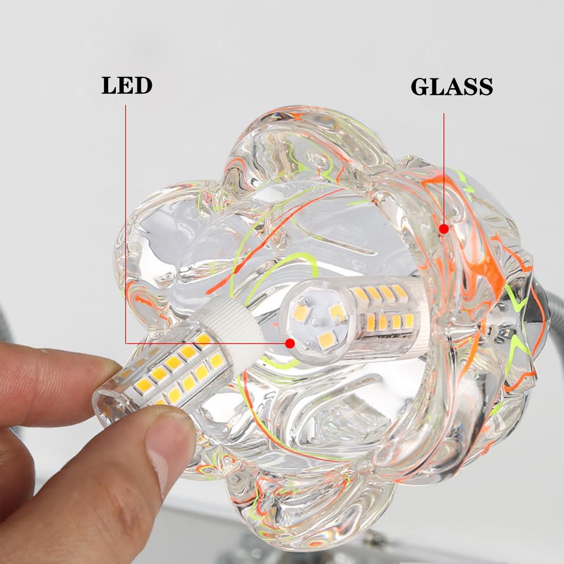 G4 Luce a Specchio da Bagno Argento regolabile Metallo LED lampada a Specchio Luce Calda 3000K Moderno Paralume in Vetro Design Industriale applique Toilette Casa degli Ospiti, Luce di Lettura, L46cm