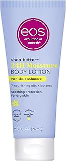 eos 24H Moisture Travel Body Lotion- Vanilla Cashmere, Travel Size Essential, Toiletries, Mini Body Lotion For Dry Skin, 2.5 fl oz