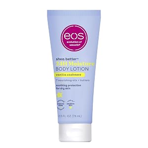 eos 24H Moisture Travel Body Lotion- Vanilla Cashmere Travel Size Essential Toiletries Mini Body Lotion For Dry Skin