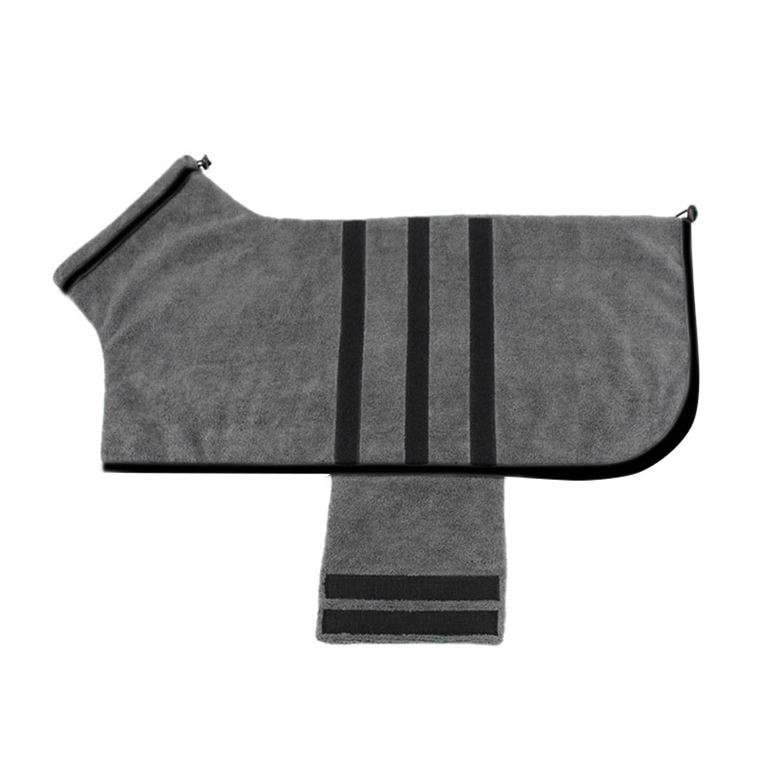 Hixingo Large Dog Drying Coats, Super Absorbent Dog Towel Robe Super Soft Dog Towel Coat Microfiber Pet Dressing Gown for Spaniels, Dachshund, Labrador, Cocker Spaniel (XS,Dark Grey)
