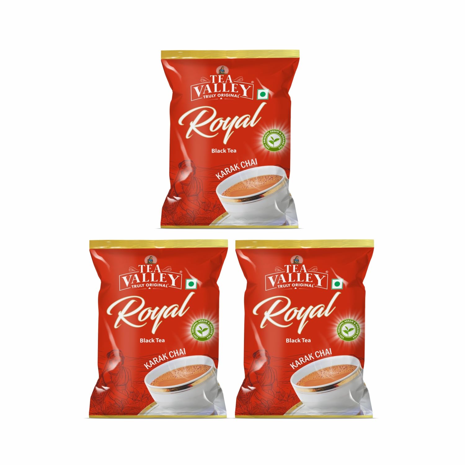 Tea Valley Royal - 250gm x 3| CTC Tea | Premium Blend of Assam and Dooars Tea | Unique Blend Crafted for Chai Lovers| Strong, Malty, Aromatic and Rich Taste