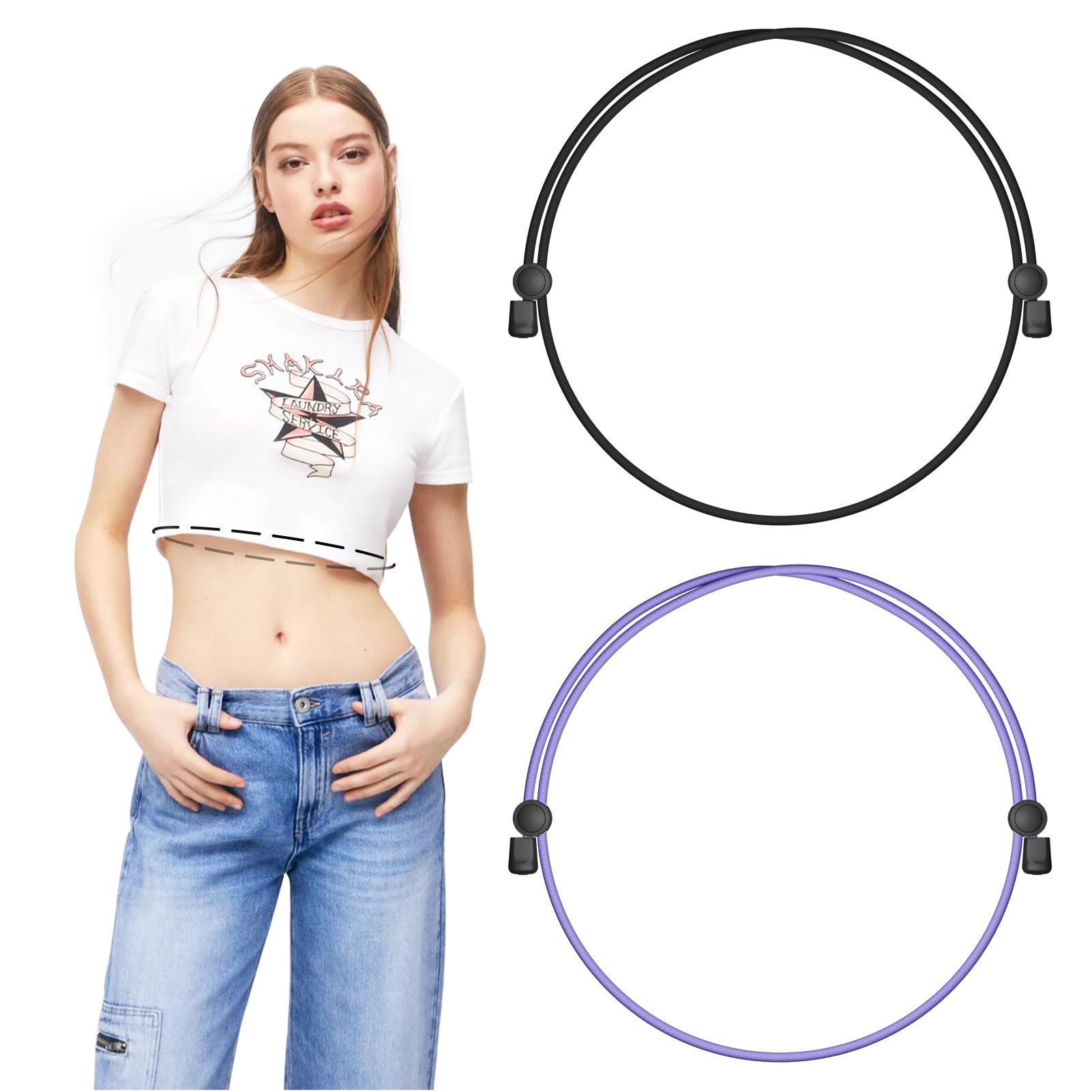 KAGM 2pcs Adjustable Band,crop band for tucking shirts,Shirt Stays Belt for Men/Women
