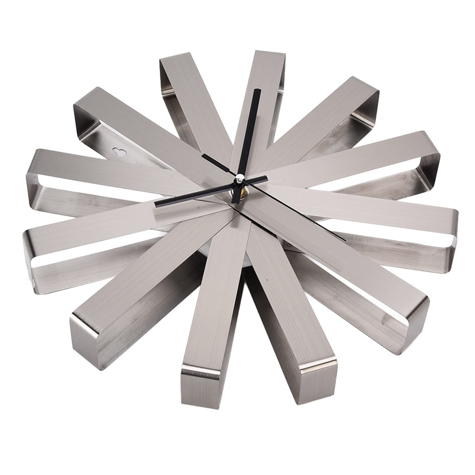 Reloj de Pared de Acero Inoxidable, Elegante, Silencioso,
