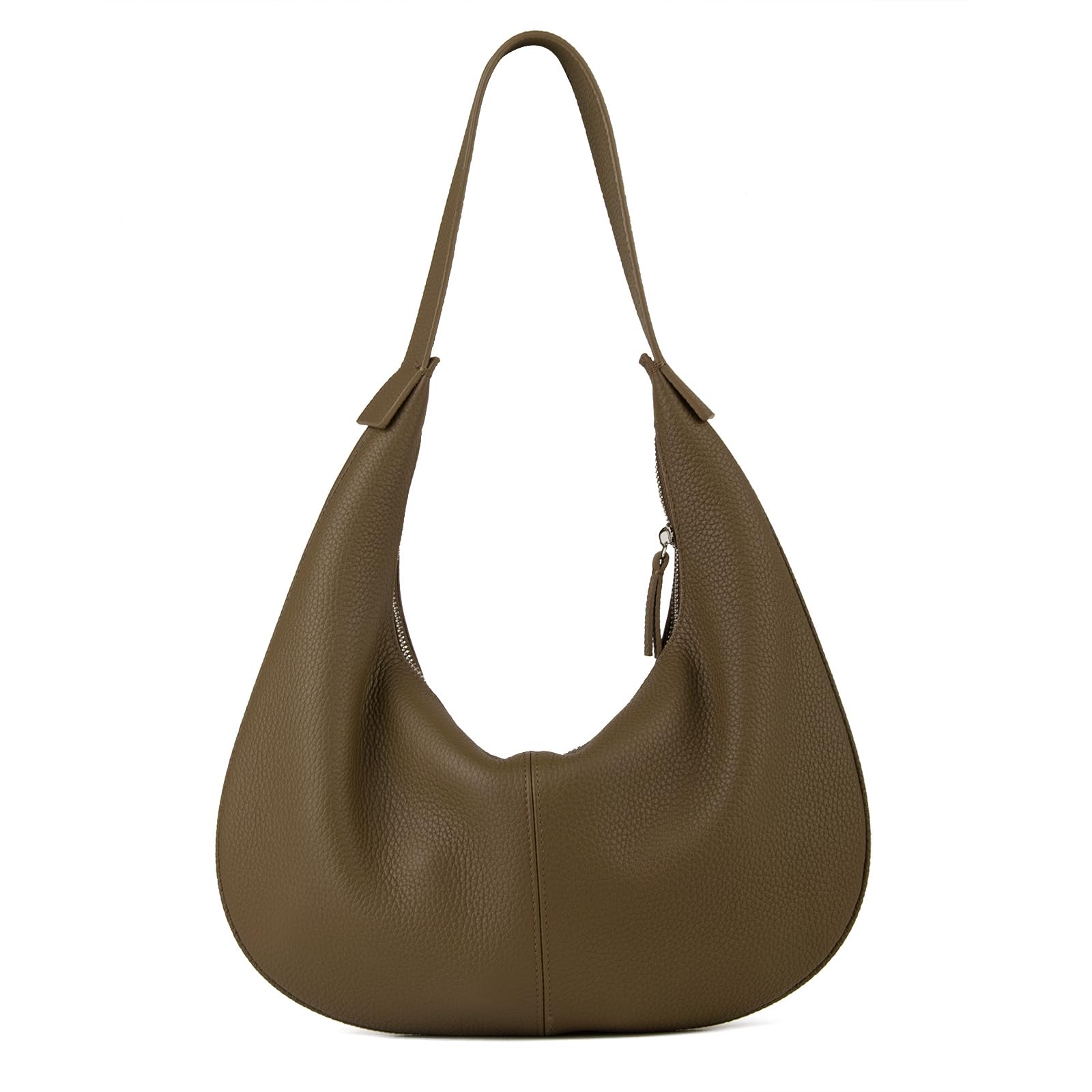 DONNAIN Sac a Main Femme en cuir pleine fleur, sac à main en forme de croissant, Sac Fourre Tout Femme avec des larges bretelles