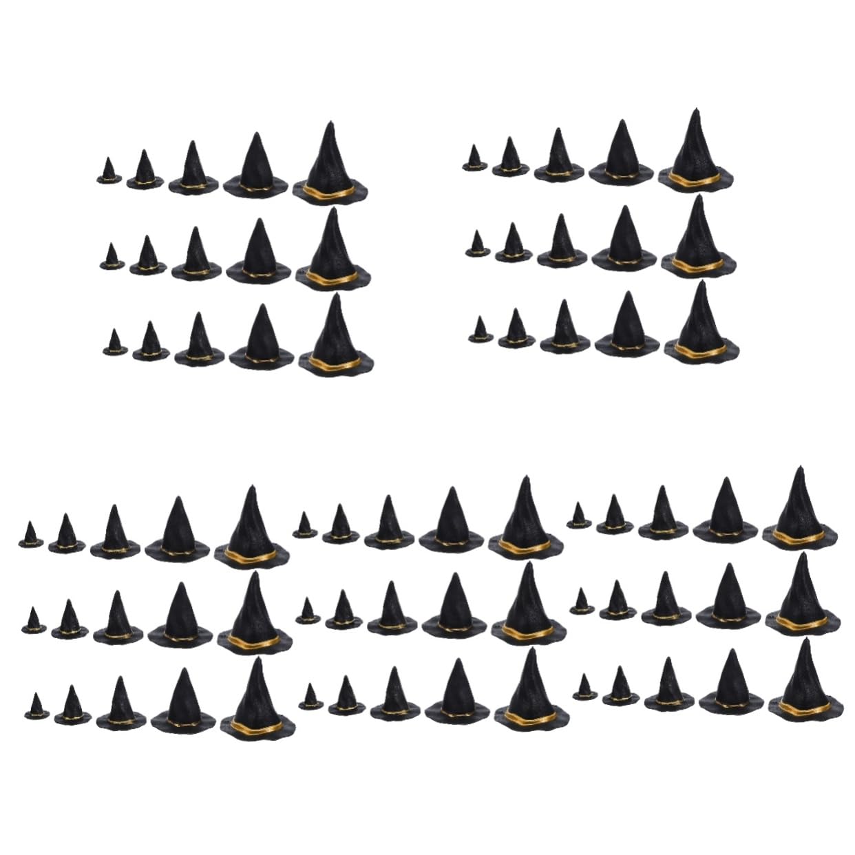 20 Stück Mini Hexenhüte - Farbige Filzhüte Für Halloween-Deko, Puppenhaus & Party-Dekoration